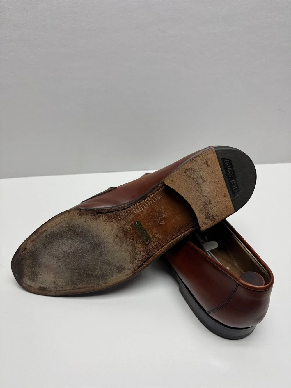 Gucci Men's Classic Brown Leather Penny Loafers
